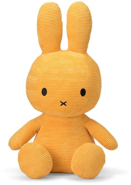 Плюшена играчка Miffy Eco Corduroy - слънчевожълт заек, 70 см.