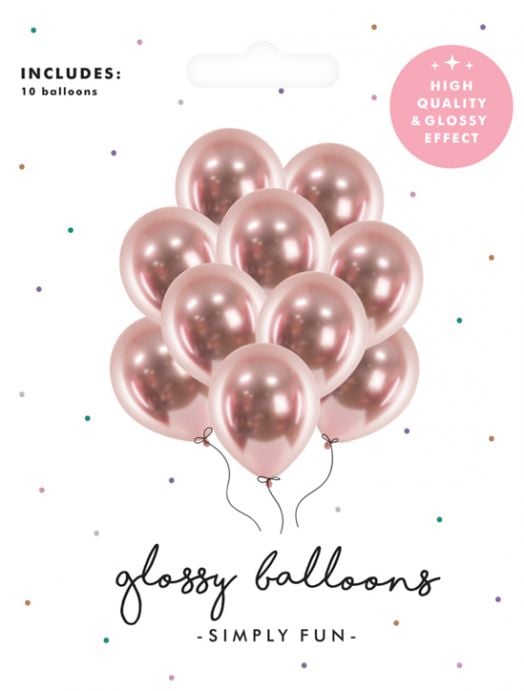 Комплект балони PartyDeco - Розово злато, 10 бр.