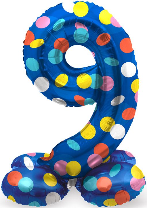 Фолиев балон Folat - Цифра 9, цветни точки
