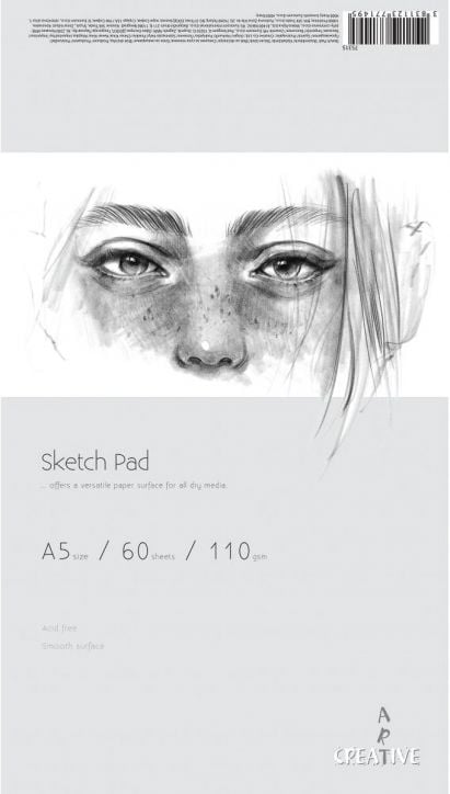 Скицник Creative Art Sketch Pad A5, 60 листа