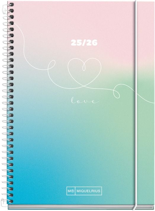 Тефтер - органайзер Miquelrius Love от септември 2025 до юни 2026 г., ден на страница