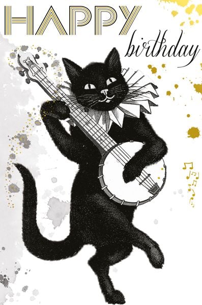 Картичка Editor: Котка с китара