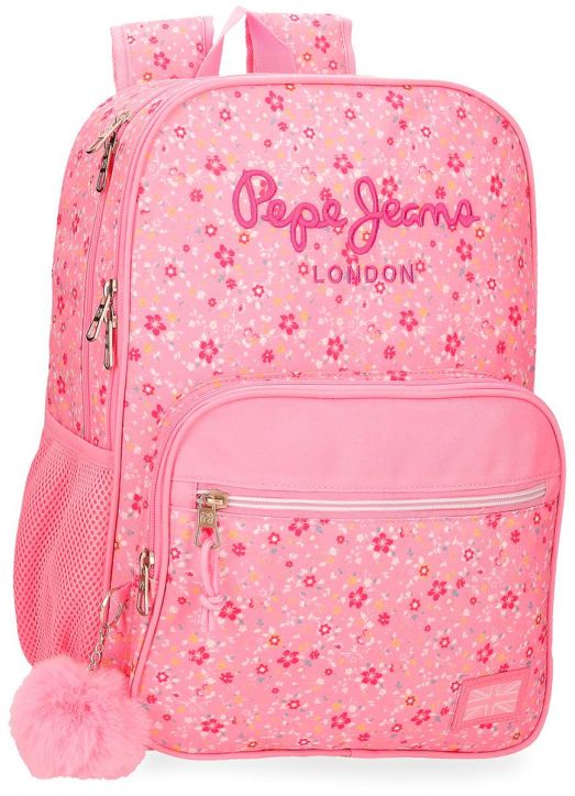 Ученическа раница Pepe Jeans Alenka Pink с две отделения и преден джоб