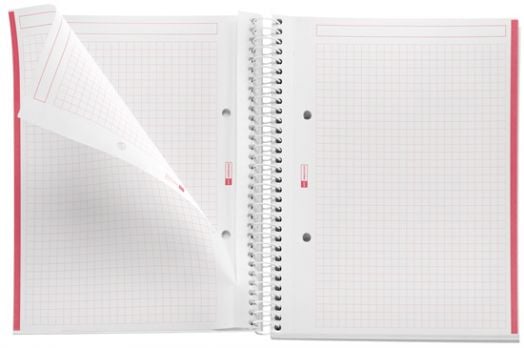 Тетрадка Miquelrius Emotions А5 със спирала, 80 листа на малки квадратчета, корал