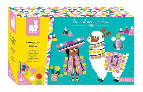 Креативен комплект с помпони Janod - Лама