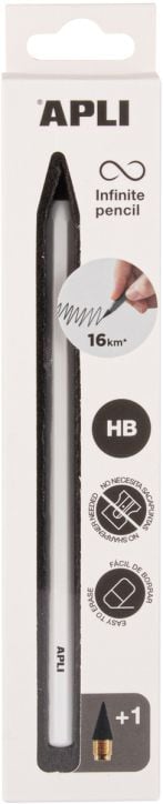 Графитен молив Apli Infinite Neon HB, бял