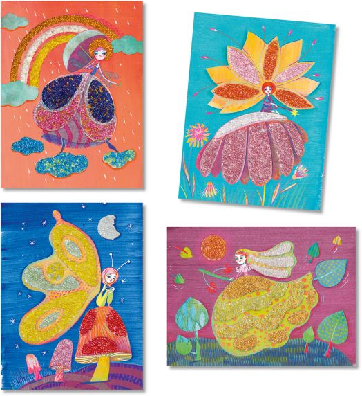 Творчески комплект Djeco - Направи си сам колажи с мъниста