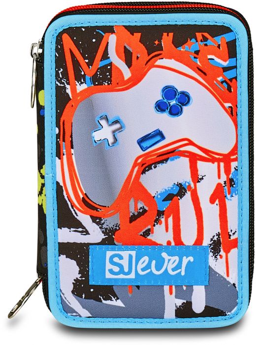 Ученически несесер Seven SJ Ever Rules с три отделения, пълен