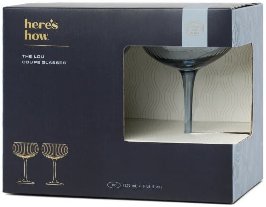 Чаши за коктейл Here's How The Lou Coupe Blue, 2 бр.