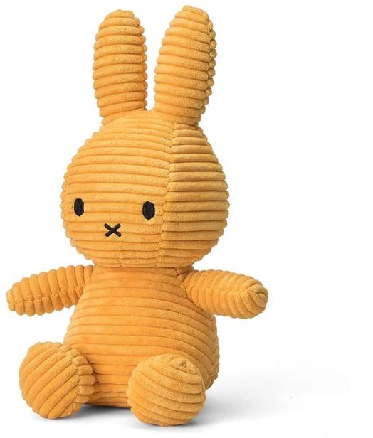 Плюшена играчка Miffy Eco Corduroy - слънчевожълт заек, 23 см.