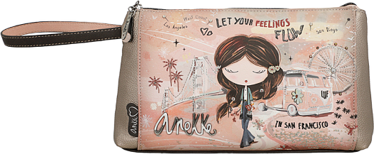 Козметичен несесер Anekke Peace & Love Pink, 28 x 17 x 8 см.