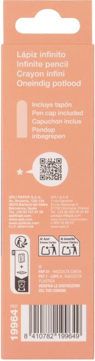 Графитен молив Apli Infinite Mini - Orange