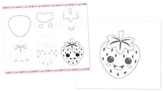 Комплект за рисуване стъпка по стъпка Janod - Kawaii