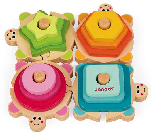 Дървена низанка Janod - Костенурки