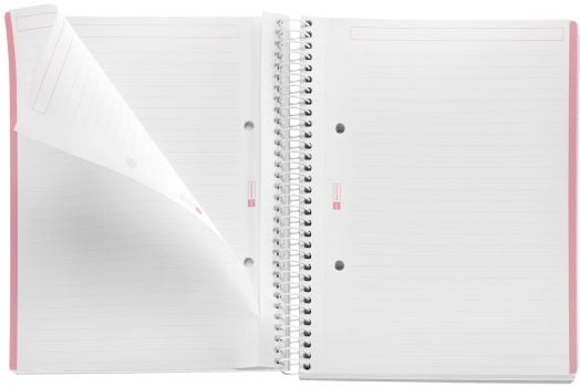 Тетрадка Miquelrius Messages А5 със спирала, 100 листа на широки редове, корал