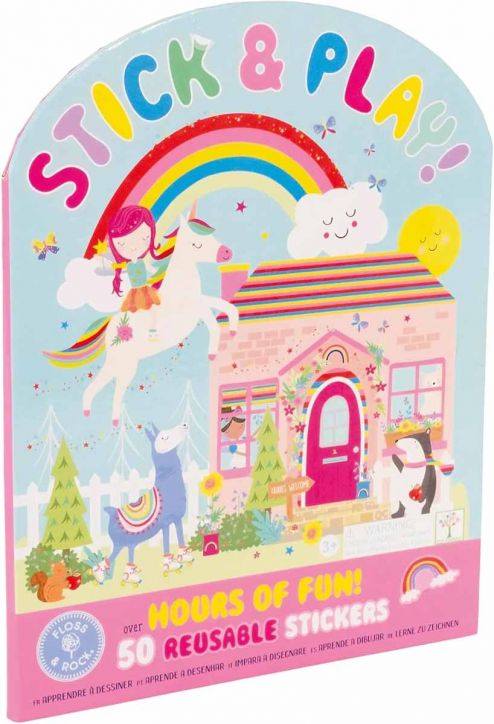 Книжка със стикери Floss & Rock, Stick and Play, Rainbow Fairy - Фея