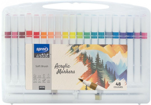 Акрилни маркери Spree Artist - Soft Brush, 48 цвята