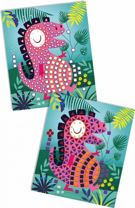 Креативен комплект Janod - Мозайка с динозаври