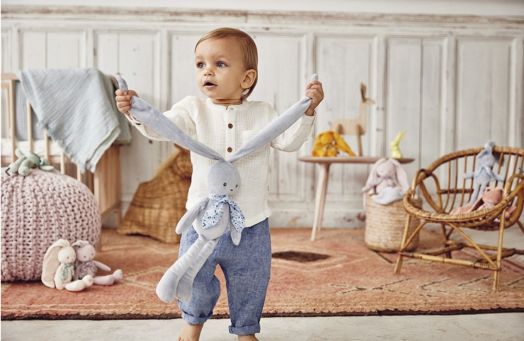 Плюшена играчка Kaloo - Малко зайче, кремаво