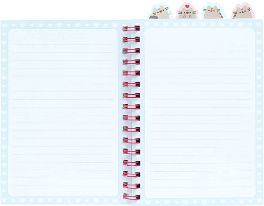 Тефтер Grupo Erik - Pusheen The Cat, Purrfect Love A5 със спирала и 4 разделителя