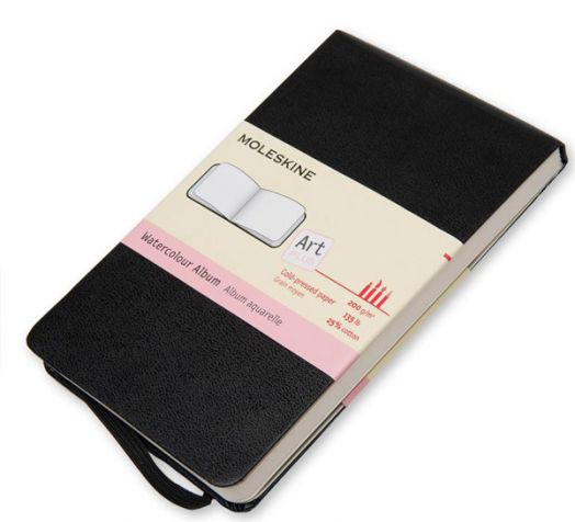 Творчески тефтер Moleskine Watercolour Album с твърди корици и нелинирани страници