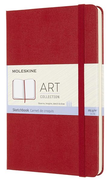 Тефтер Moleskine Art Sketchbook Medium Scarlet Red с твърди корици