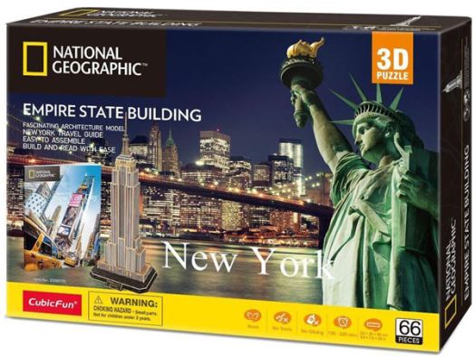 3D пъзел Cubic Fun National Geographic - Емпайър Стейт Билдинг, 66 части
