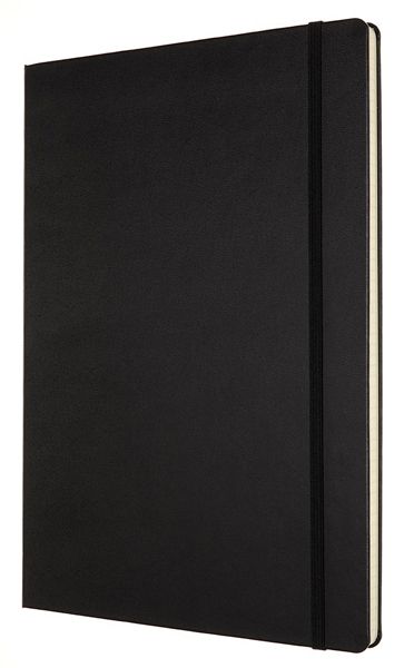 Черен тефтер Moleskine Classic Black в размер A4 с твърди корици и листа на малки квадратчета