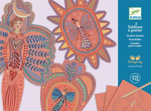 Комплект скреч карти Djeco - Ангели