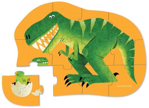 Детски пъзел Crocodile Creek Just Hatched - Динозавър, 12 части