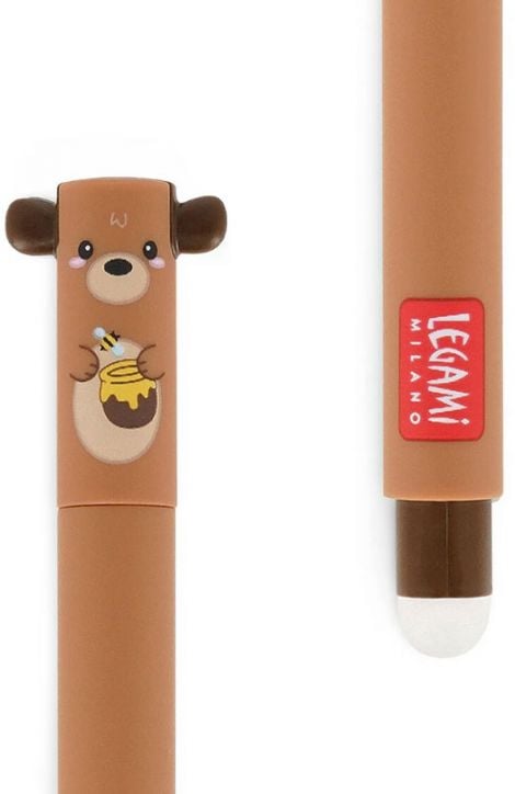 Изтриваема гел химикалка Legami Teddy Bear с капачка и гумичка