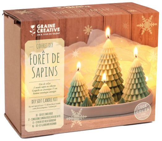 Комплект за правене на свещ Graine Creative - Горски елхи