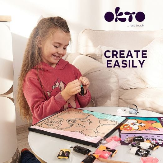 Творчески комплект Okto - Рисуване по номера с лек моделин - Лисица