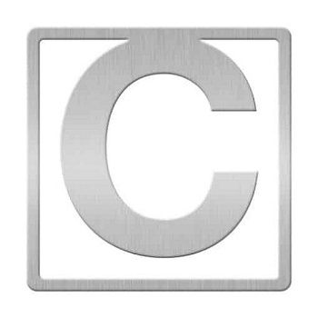 Метален книгоразделител Helvetica - Буква C