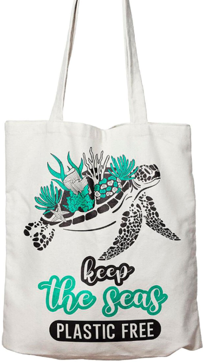 Чанта за пазаруване Simetro Books - Keep the Seas Plastic Free