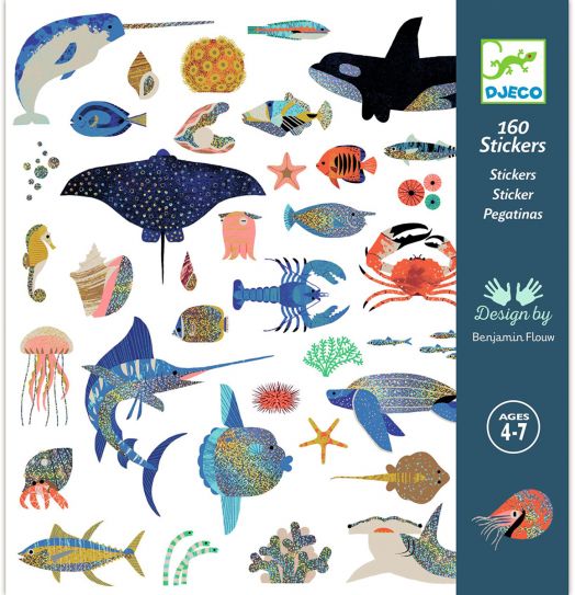 Стикери Djeco - Океан, 160 бр.