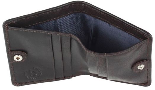 Кожен калъф за кредитни карти Bugatti Woven, тъмнокафяв