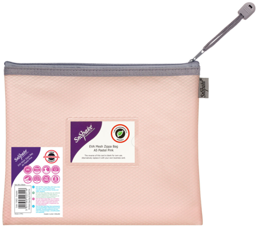 Папка с цип Snopake Mesh Zippa Bag A5, пастелно розово