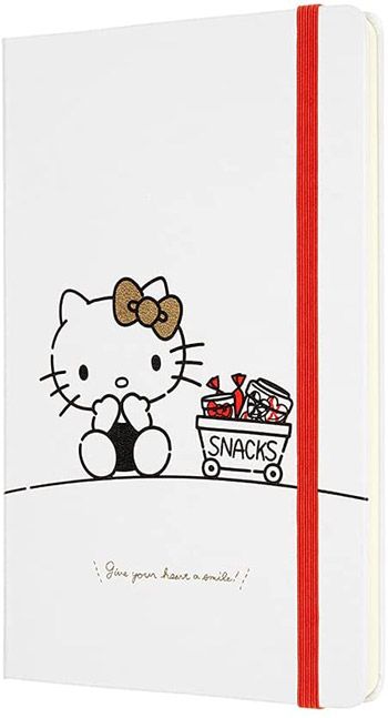 Голям бял тефтер Moleskine Hello Kitty с нелинирани страници, Limited Edition