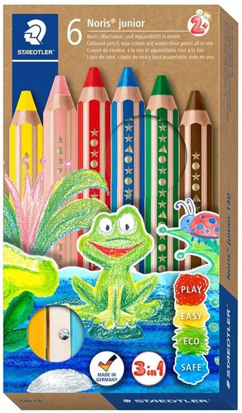Комплект Staedtler Noris Junior 3 в 1, 6 цвята