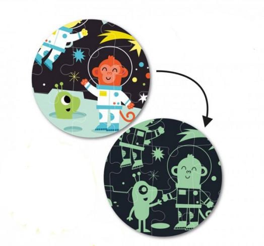 Детски светещ пъзел Apli Kids - Космос, 60 части