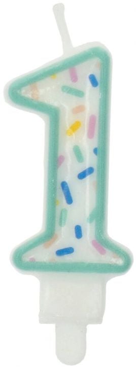 Свещ за рожден ден Folat Sprinkles - Цифра 1