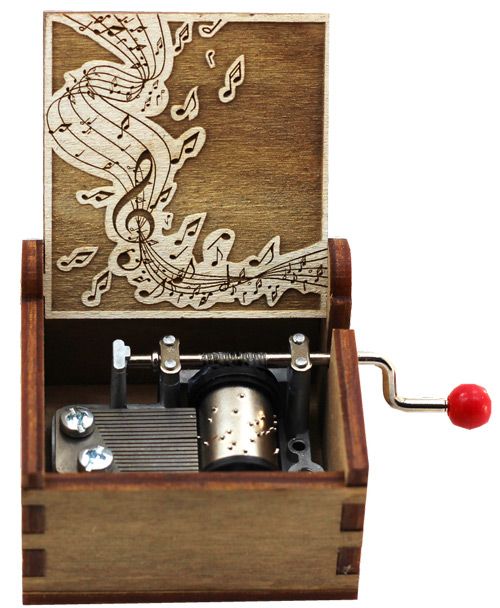 Музикална латерна My Way в гравирана дървена кутия с ноти