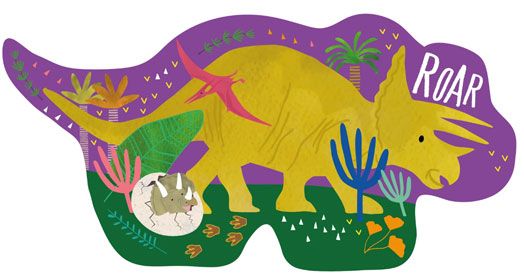 Пъзел Floss & Rock, Dinosaur - Трицератопс, 12 части