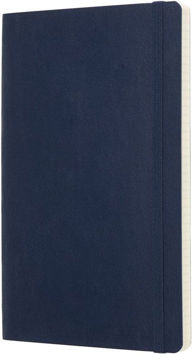 Класически син тефтер Moleskine Classic Sapphire Blue с меки корици и листа на малки квадратчета