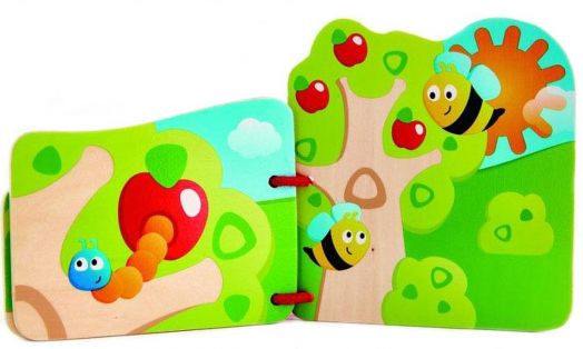 Дървена книжка Hape - Насекоми