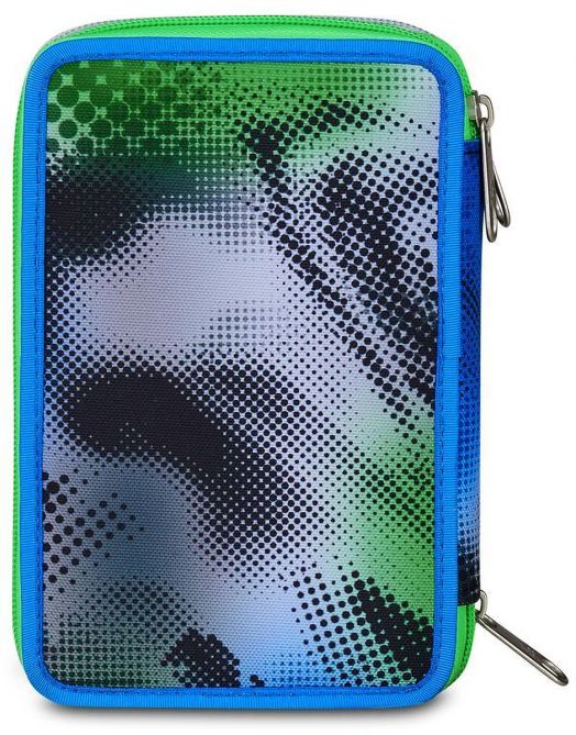 Ученически несесер Seven Write Down Green с три отделения, пълен