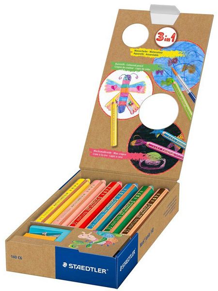 Комплект Staedtler Noris Junior 3 в 1, 6 цвята