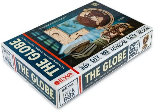 Дървен 3D глобус за сглобяване EWA