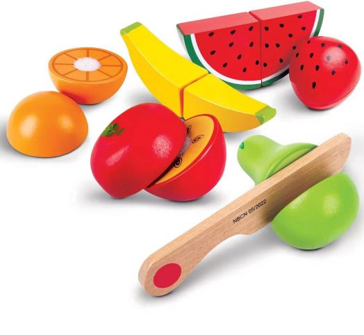 Игрален комплект Hape - Дървени плодове за рязане